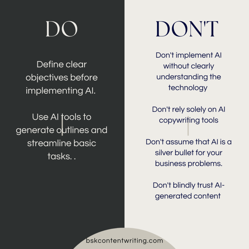 Dos and Donts of AI Tools